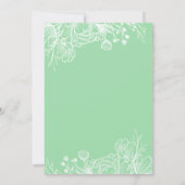 ミントグリーンとホワイトの花モチーフの洗礼式招待状 招待状 (裏面)