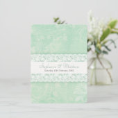 ミントグリーンとホワイトレース結婚式招待状 招待状 (スタンド正面)