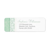ミントグリーンとホワイト結婚の返信アドレス ラベル (正面)