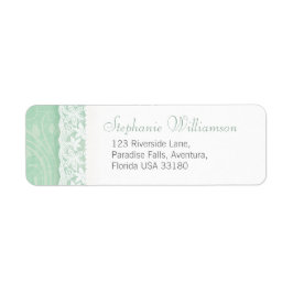 ミントグリーンとホワイト結婚の返信アドレス ラベル