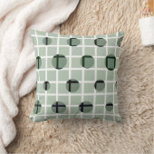 ミントグリーンと白の柄のベッドルーム クッション (ブランケット)