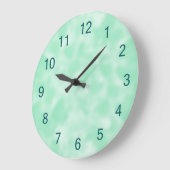 ミントグリーンと白まだら ラージ壁時計 (傾斜)