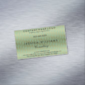 ミントグリーンと金ゴールドのシストライプームレスパターン マグネット名刺 (インサイチュ)