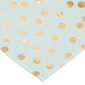 ミントグリーンと金ゴールドグリッターシティドットテーブルランナー ショートテーブルランナー (コーナー)