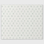 ミントグリーンと金ゴールドヴィンテージ回転木馬ギフト ラッピングペーパー (フラット)