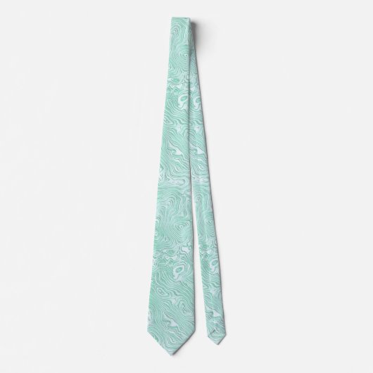ミントグリーンにシルクモアレ小さなパターン ネクタイ (正面)