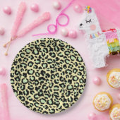 ミントグリーンにヒョウ柄オートミール ペーパープレート (パーティー)