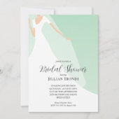 ミントグリーンのウェディングシャワー 招待状 (正面)
