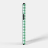 ミントグリーンのギンガムチェック iPhoneケース (右側面)