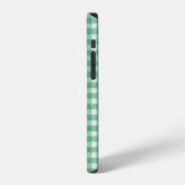 ミントグリーンのギンガムチェック iPhoneケース (左側面)