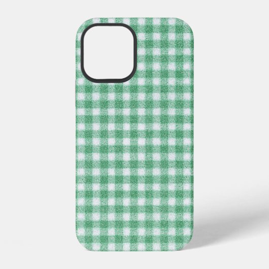 ミントグリーンのギンガムチェック iPhoneケース (裏面)