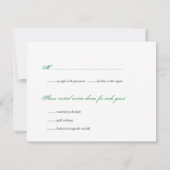 ミントグリーンのグランジ婚礼招待状同封用RSVP返信 招待状 (裏面)