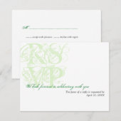 ミントグリーンのグレンジ婚礼招待状返信カード 招待状 (正面/裏面)