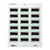 ミントグリーンのストライプにピンクの花飾り ラベル (フルシート)