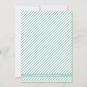 ミントグリーンのストライプ柄のSave the Dateのお知らせ 招待状 (裏面)