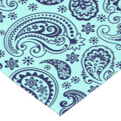 ミントグリーンのダークブルーヴィンテージペイズリー ショートテーブルランナー (コーナー)