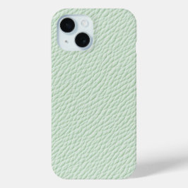 ミントグリーンのテクスチャードレザーiPhoneケース iPhone 15ケース