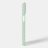 ミントグリーンのテクスチャードレザーiPhoneケース Case-Mate iPhoneケース (裏面 / 右)