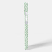 ミントグリーンのテクスチャードレザーiPhoneケース Case-Mate iPhoneケース (裏面 / 左)