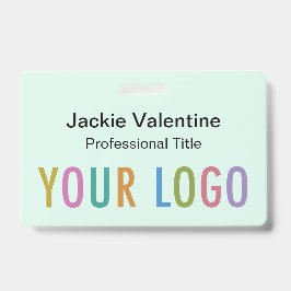 ミントグリーンのハードプラスチックネームバッジクリップランヤードまたはリール バッジ
