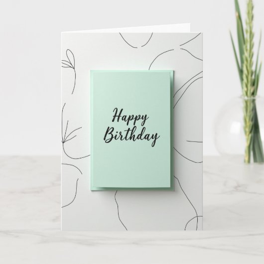 ミントグリーンのバースデーカード カード (正面)