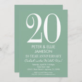 ミントグリーンのモダンでシンプルな記念日招待状 招待状 (正面/裏面)