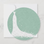 ミントグリーンのリネンとホワイトレースのドレ結婚ス 招待状 (裏面)