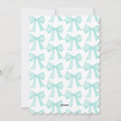 ミントグリーンのリボンカスタマイズクリスマス写真 シーズンカード (裏面)