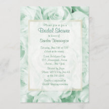 ミントグリーンのローズフラワーブライダルシャワー