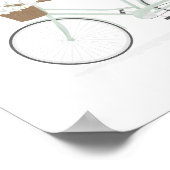 ミントグリーンのヴィンテージ自転車ポスター ポスター (角)