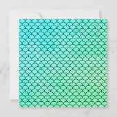 ミントグリーンの人魚とコウテイペンギンのベビーシャワー招待状 招待状 (裏面)