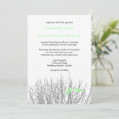 ミントグリーンの冬の背景 ウェディング DIY 招待状 (スタンド正面)