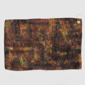 ミントグリーンの塊状の斑点と肌の茶色 ゴルフタオル (横)