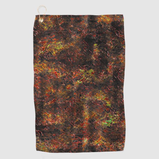 ミントグリーンの塊状の斑点と肌の茶色 ゴルフタオル (正面)