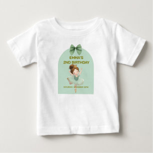 ミントグリーンの小さなプリンセスのボール 赤ちゃんTシャツ ベビーTシャツ