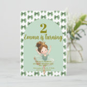 ミントグリーンの小さなプリンセスボール 招待状 (スタンド正面)