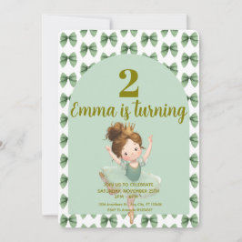 ミントグリーンの小さなプリンセスボール 招待状