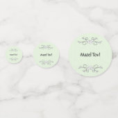 ミントグリーンの挨拶の名前と日付 コンフェッティ (裏面)