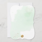 ミントグリーンの水彩画　洗礼+1歳誕生日 招待状 (裏面)