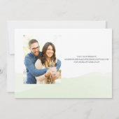 ミントグリーンの水彩画 Save the Date カード (裏面)