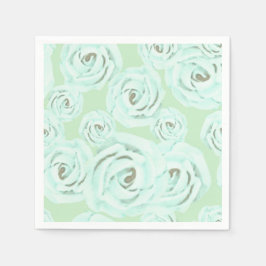 ミントグリーンの水色の飾り付きナプキン スタンダードカクテルナプキン