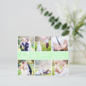 ミントグリーンの結婚式 招待状 はがき 6枚 写真入り (スタンド正面)