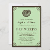 ミントグリーンの航海的なビーチウェディング招待状 招待状 (正面)