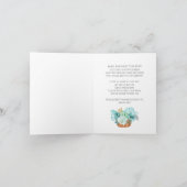 ミントグリーンの花とスクーターの出発パーティー | 招待状 (内部)