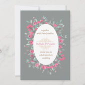 ミントグリーンの華やかなヴィンテージ結婚式の招待状 招待状 (正面)