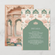 ミントグリーンの蓮の庭 インドの結婚式の詳細