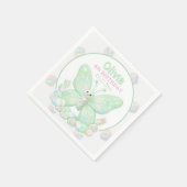 ミントグリーンの蝶の誕生日 スタンダードカクテルナプキン (角)