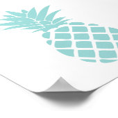 ミントグリーンの装飾的なピ pineapple 形 ポスター (角)
