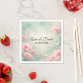 ミントグリーンの記念日結婚式の花 スタンダードカクテルナプキン (インサイチュ)