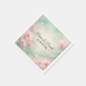 ミントグリーンの記念日結婚式の花 スタンダードカクテルナプキン (角)